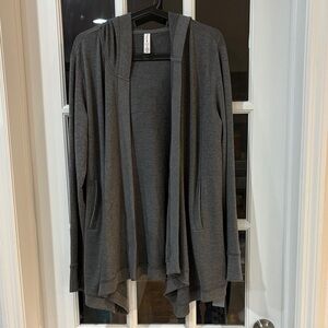 Ideology Charcoal Women's Draped Cardigan